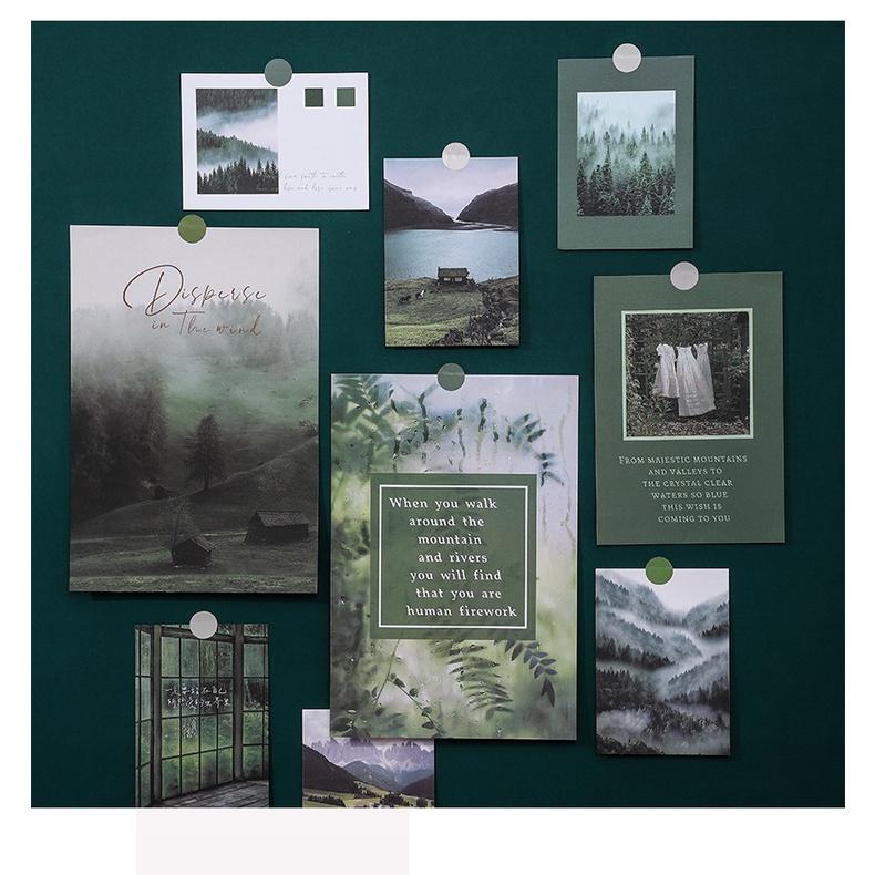 Tranh dán tường trang trí set 20 tờ, ảnh dán tường decor nhiều phong cách