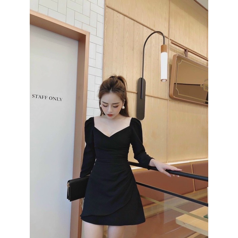 VÁY XOÈ CHÉO NGỰC DÀI TAY CHẤT ĐẸP MS18999