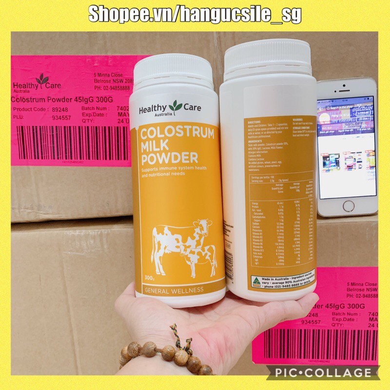 [HSD 09/2022] Sữa Bò Non HEALTHY CARE Colostrum Milk Powder 300g của Úc