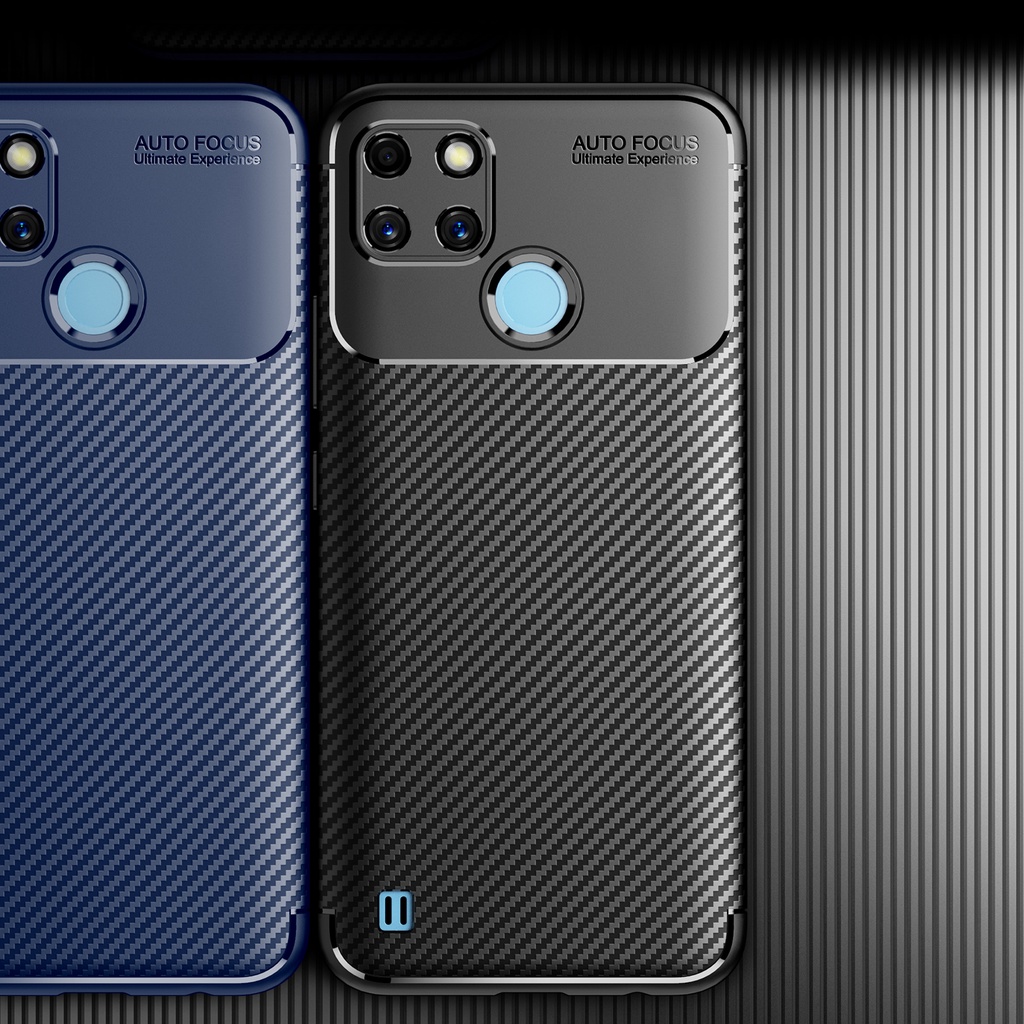 Ốp Điện Thoại TPU Silicon Mềm Kết Cấu Sợi Carbon Chống Sốc Cho Realme C21Y C25Y C21 GT Explorer