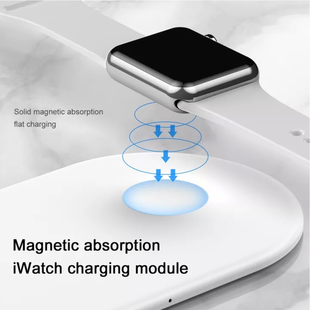 Đế sạc không dây Baseus BSWC-P19 2 in 1 sạc cùng lúc điện thoại và Apple Watch ( kèm dây Lightning 1.2m )