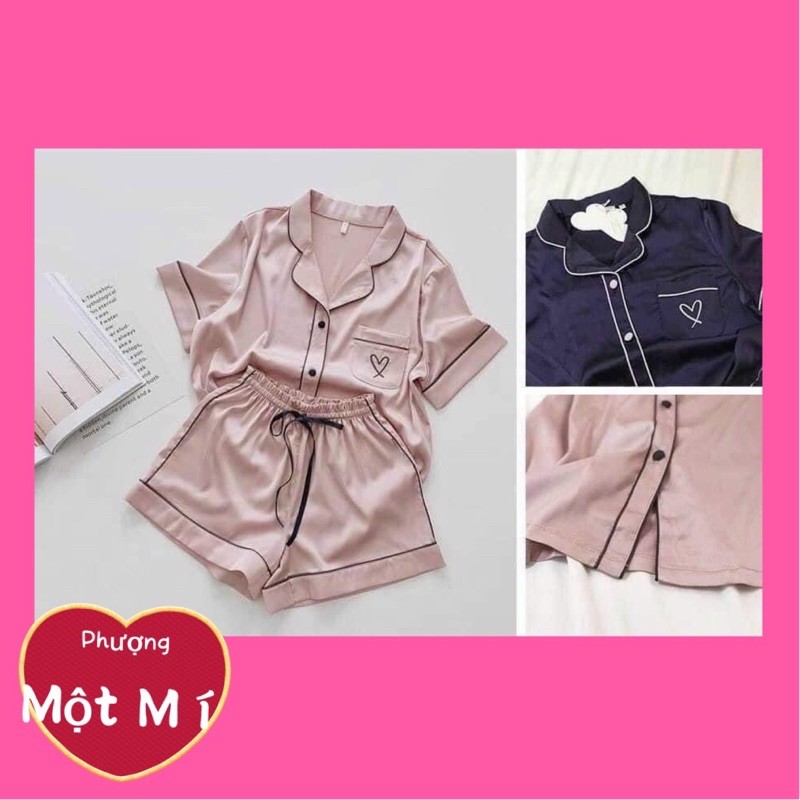 BỘ NGỦ LỤA SATIN vải siêu mịn mát quần sooc mặc nhà siêu xinh | BigBuy360 - bigbuy360.vn