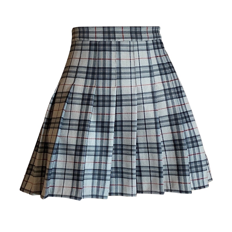Chân Váy Chữ A Lưng Cao Họa Tiết Sọc Caro Thiết Kế Mới Thời Trang Mùa Thu Dành Cho Nữ