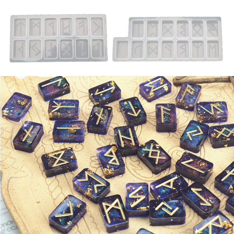 TAK Rune Resin Mold Rune Stones Epoxy Casting Mold Futhark Alphabet Viking Rune