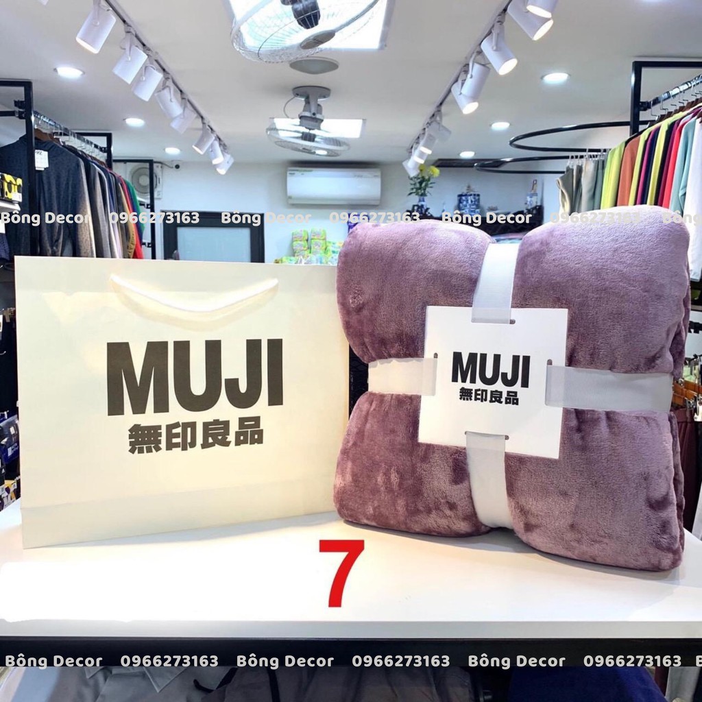 Chăn Lông Tuyết Muji Cao Cấp Mềm Mịn Kích Thước 2mx2m3