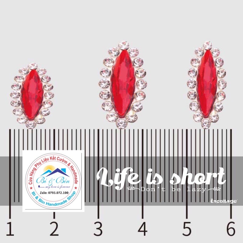 100 Viên Đá Đế Lá Me Viền Xoàn