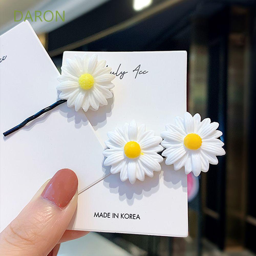 Kẹp Tóc Acrylic Mini Hình Hoa Cúc Trắng Dễ Thương Cho Nữ