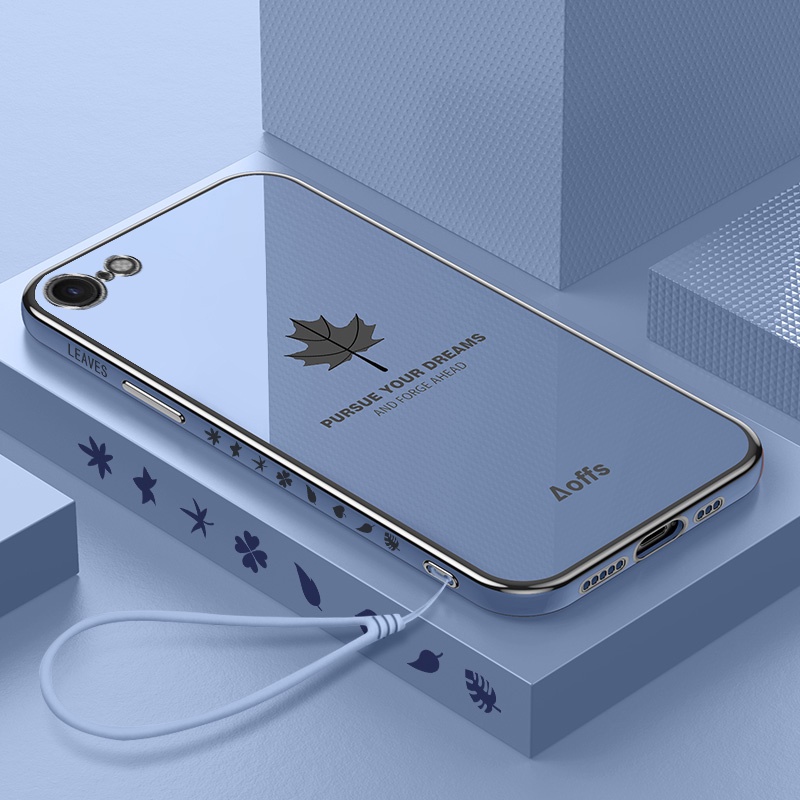 Ốp điện thoại QIANZI họa tiết lá phong thời trang thích hợp cho Iphone 7 Plus 8 Plus Iphone 6 6S Plus Se2