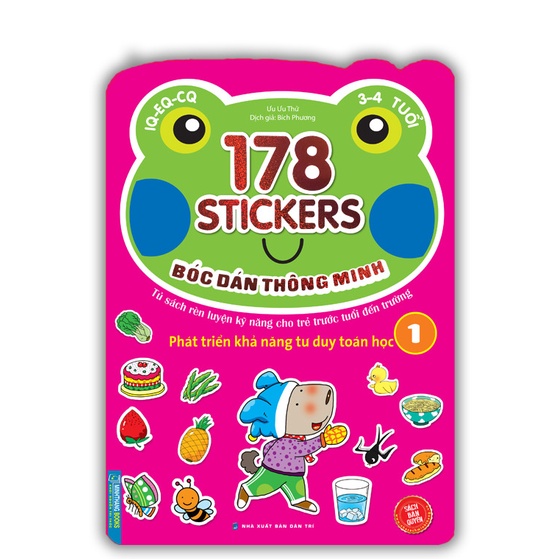 Sách - 178 sticker (q1) Bóc dán hình thông minh phát triển khả năng tư duy toán học IQ EQ CQ (3-4 tuổi)