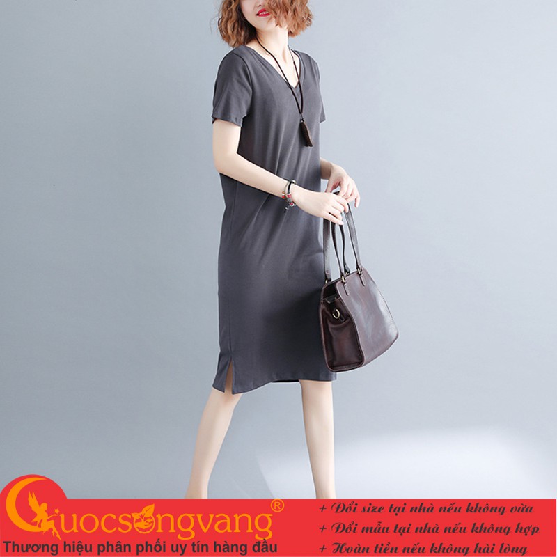 Váy đầm suông big size váy đầm thun cotton co giãn GLV160 | BigBuy360 - bigbuy360.vn