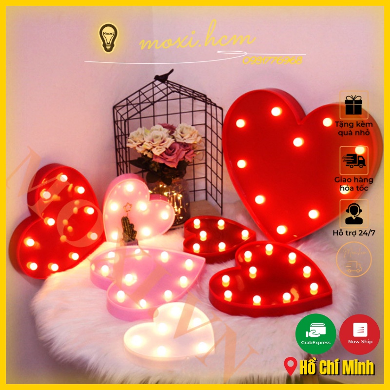 【HÀNG SẴN】Đèn LED hình trái tim để bàn trang trí DECOR  phòng ngủ , quà tặng lễ tình nhân, VALENTINE MOXI.