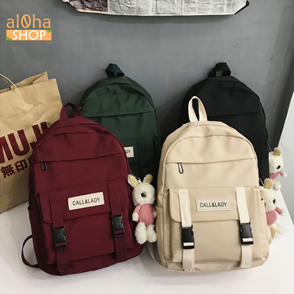 Balo - cặp sách Ulzzang Basic Calllady đi học, đi làm, du lịch, đựng laptop B084 Unisex nam nữ - al0ha Shop