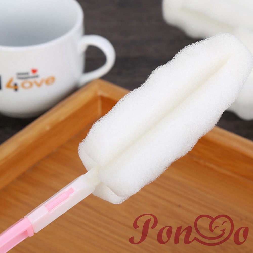 Cọ xốp vệ sinh bình sữa em bé cán dài có thể tháo rời tiện dụng đa năng