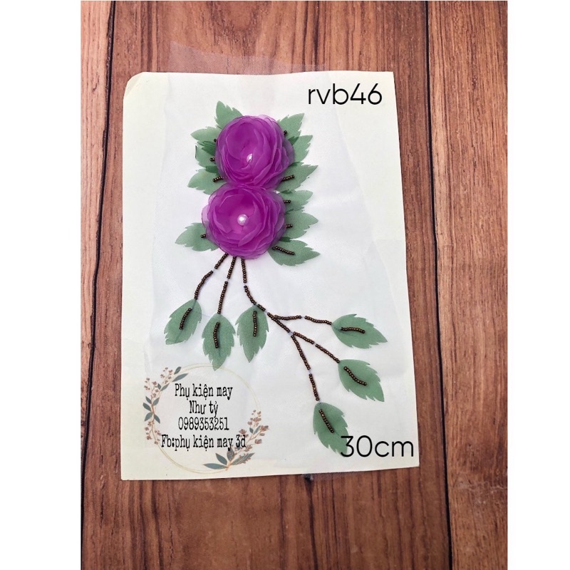 hoa ruy băng 2 hoa xinh xắn 30cm