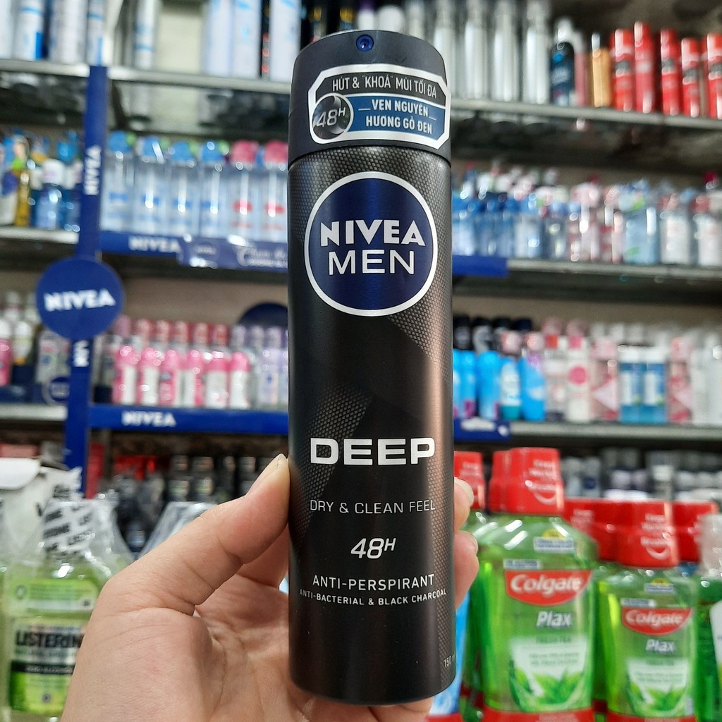 Xịt khử mùi Nivea Men Deep Dry &amp; Clean Feel 150ml