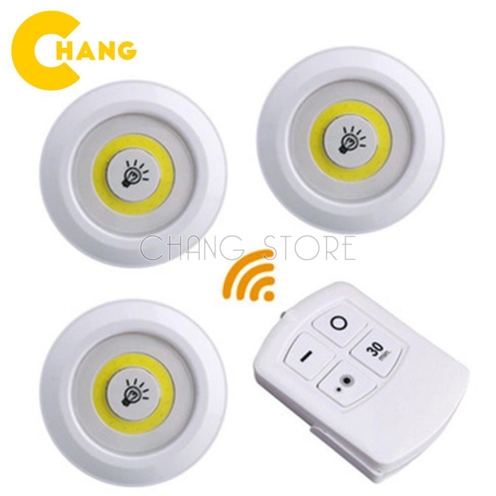 Bộ 3 Đèn LED Mini Gắn Tường Tủ, Có Điều Khiển Từ Xa, Có Chức Năng Hẹn Giờ Tắt