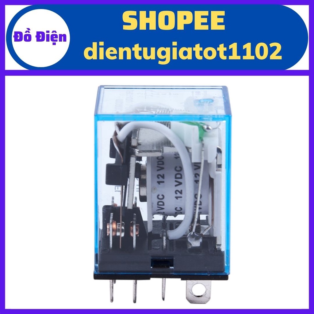 Relay trung gian, relay 12V10A 8 chân, rơ le trung gian, rơ le 12V 8 chân, relay omron