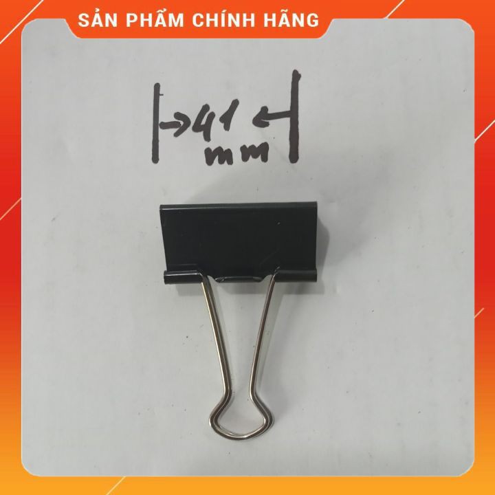 Kẹp Sắt Đen Kẹp Tài Liệu 41mm Lực Kẹp Khỏe Giữ Giấy Chắc Chắn Lò Xo Bền