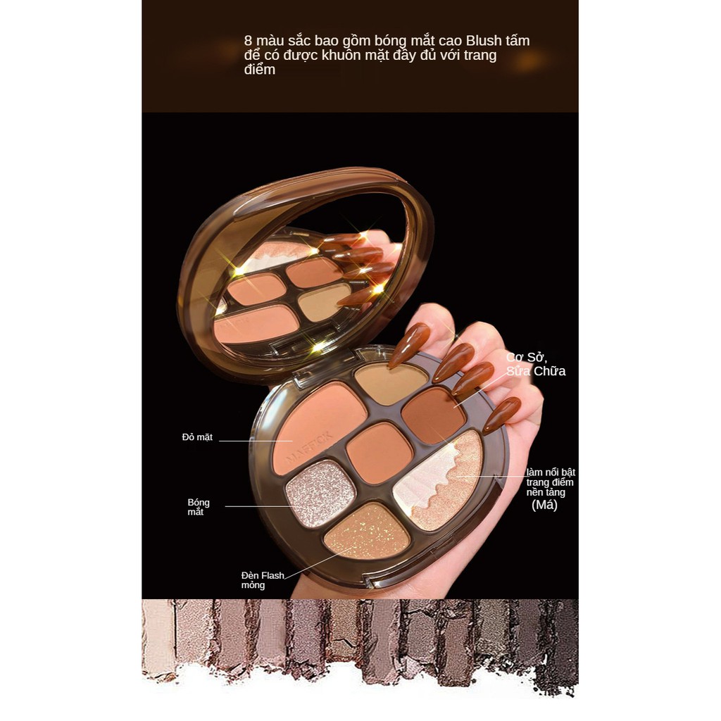 Bảng Phấn Mắt MAFFICK 8 Màu Sắc Tông Màu Hổ Phách Trang Điểm Bắt Sáng Đẹp Mắt Cho Nữ | BigBuy360 - bigbuy360.vn