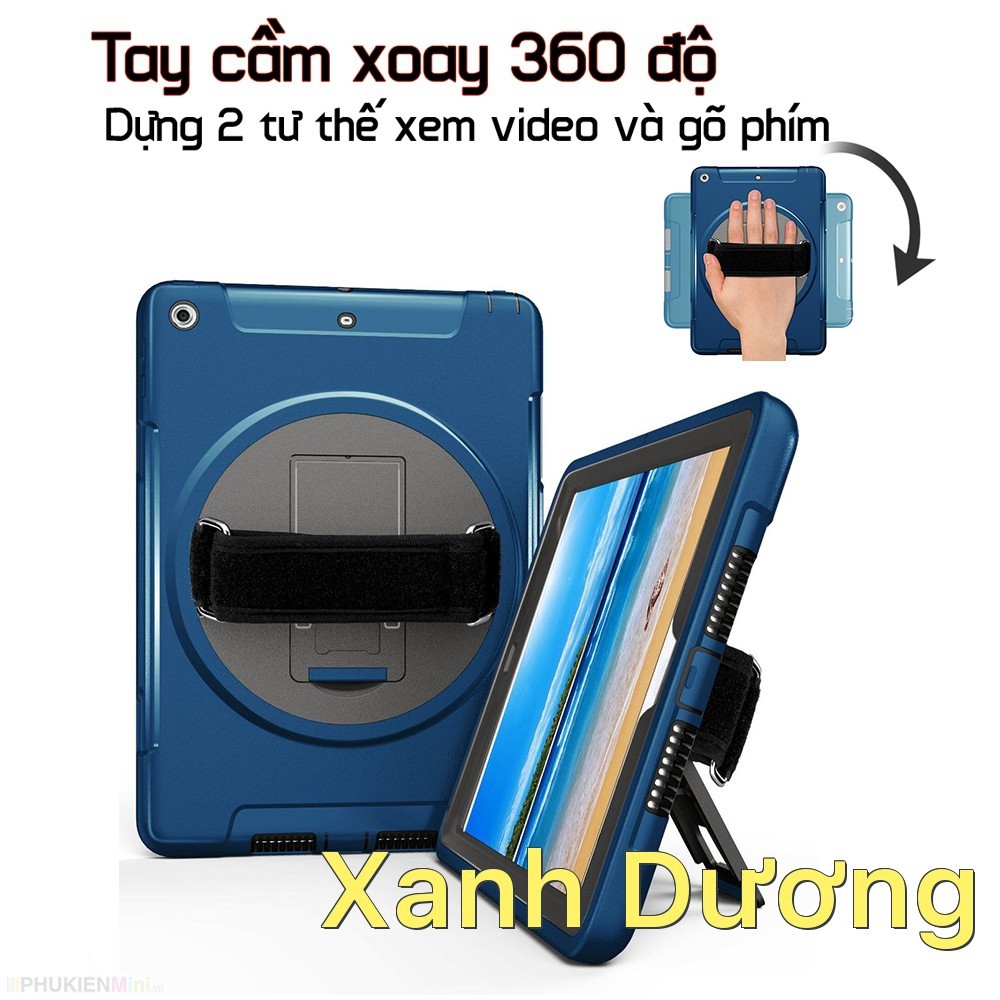 Ốp chống sốc có mâm xoay 360 cầm tay kèm chân chống, dây đeo vai cho iPad 9.7 2017 / 9.7 2018 | BigBuy360 - bigbuy360.vn
