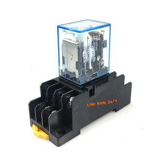 Relay Trung Gian MY3N-J 12V, 220V 5A 220VAC 11 Chân Kèm Đế Vặn Ốc