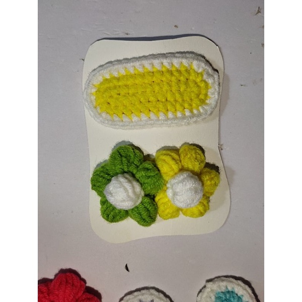 Quà tặng bạn gái - Set 4 chiếc kẹp tóc móc len handmade