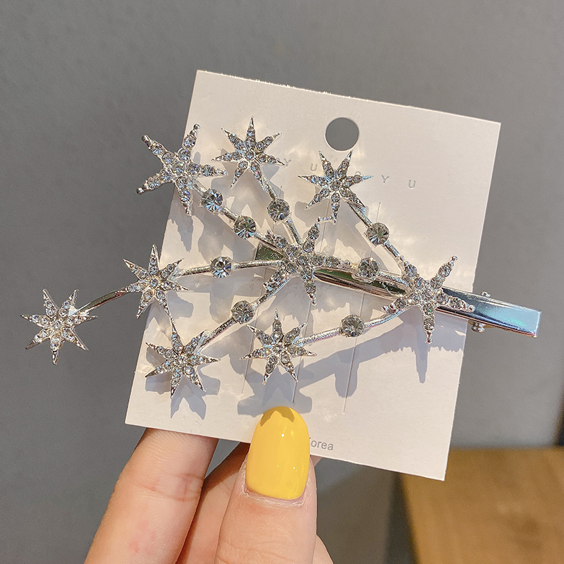 Kẹp Tóc Hình Ngôi Sao Đính Đá Lấp Lánh Thời Trang Nữ Dễ Thương