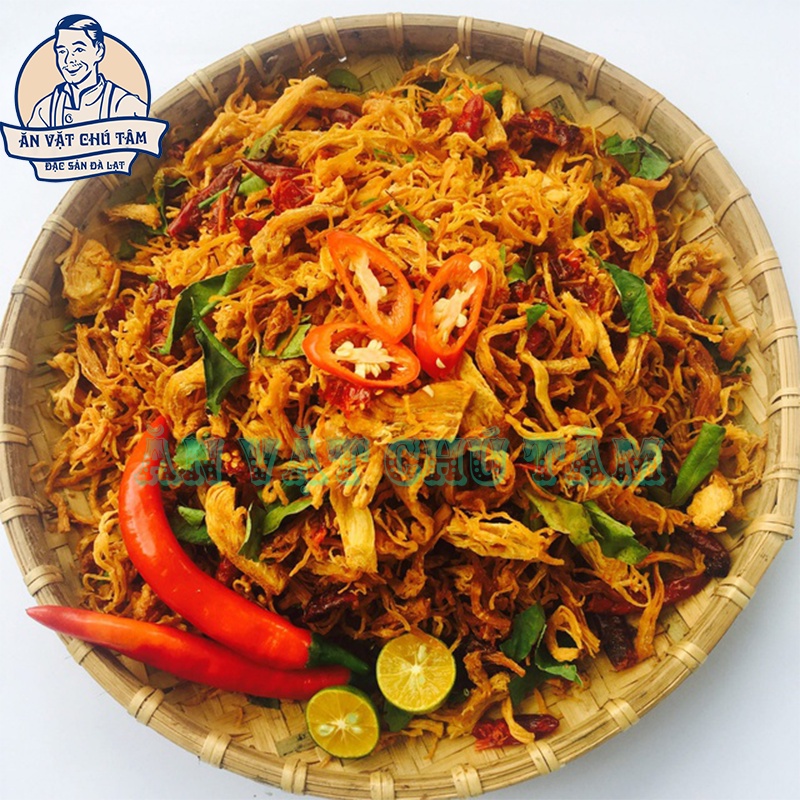 khô gà lá chanh 300gr , đồ ăn vặt handmade Chú Tâm đặc sản Đà Lạt, khô gà thơm ngon vị gia truyền đảm bảo vệ VSATTP | BigBuy360 - bigbuy360.vn