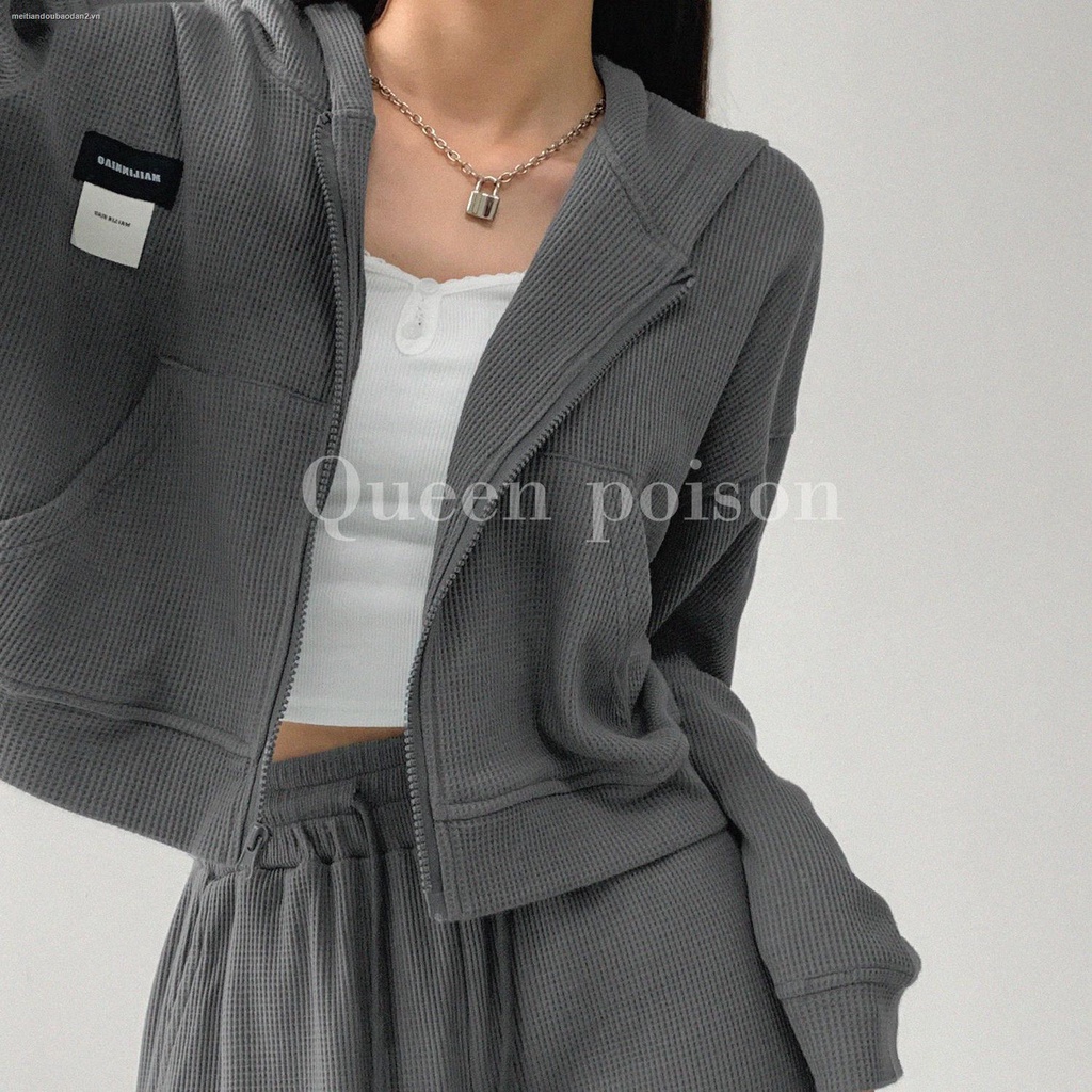 Áo hoodie tay dài dáng rộng màu sắc thời trang phong cách Âu Mỹ cho nữ