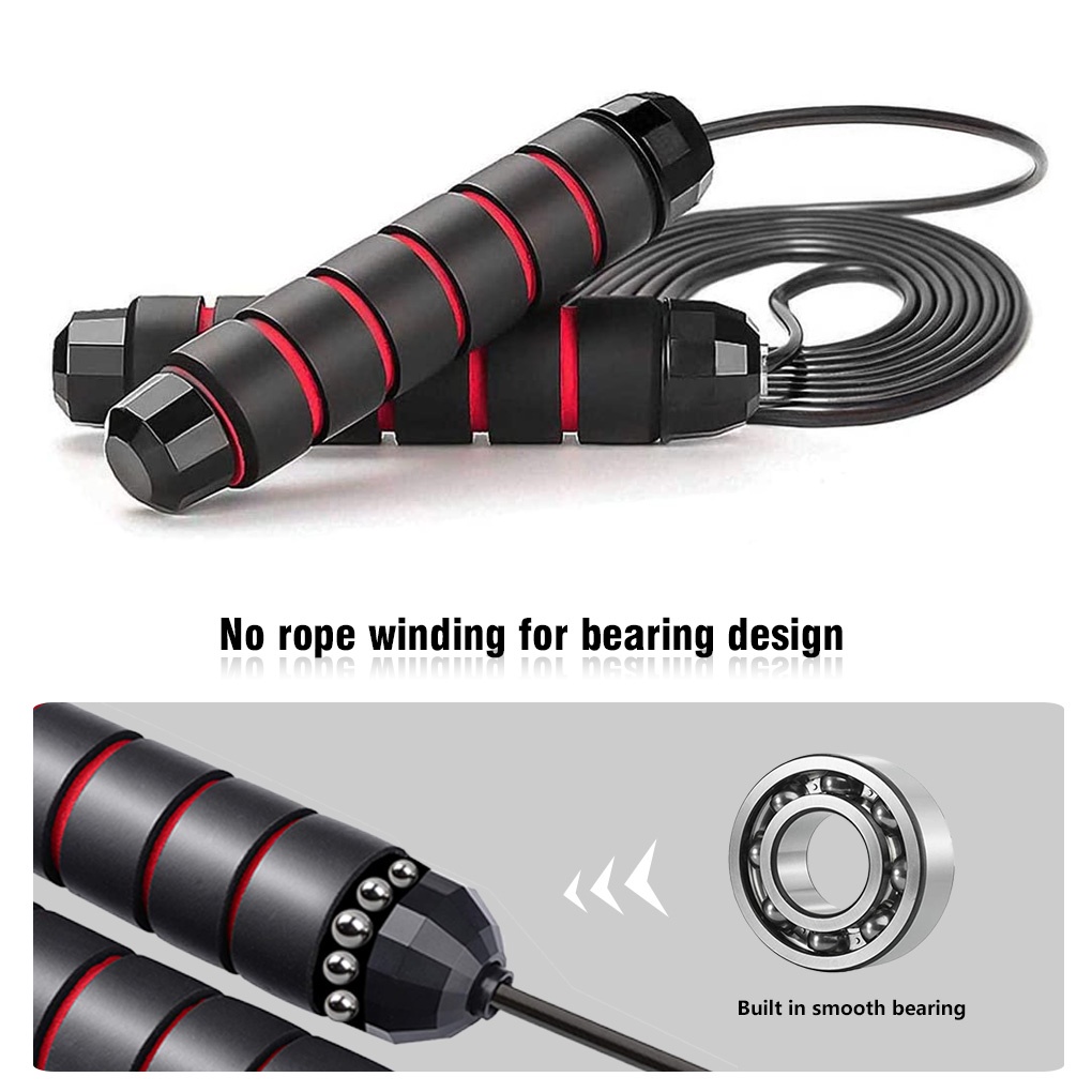 [Global] Adjustable Skipping Rope Tangle-Free Fitness Speed Jump Rope Ball Bearing PVC Jump Cable