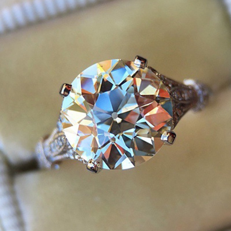 Nhẫn đính đá Aifei chất liệu bạc sterling 925 R539 dành cho nữ