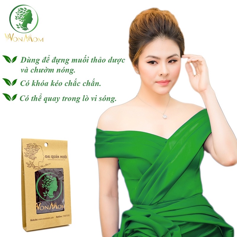 Đai quấn muối chườm bụng giảm eo sau sinh Wonmom (Gói/100g)