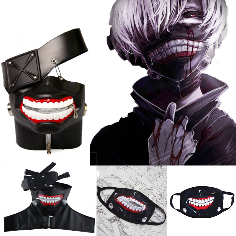 Khẩu trang vải cotton in hình hàm răng có khóa kéo thiết kế chủ đề anime Tokyo Ghoul | BigBuy360 - bigbuy360.vn