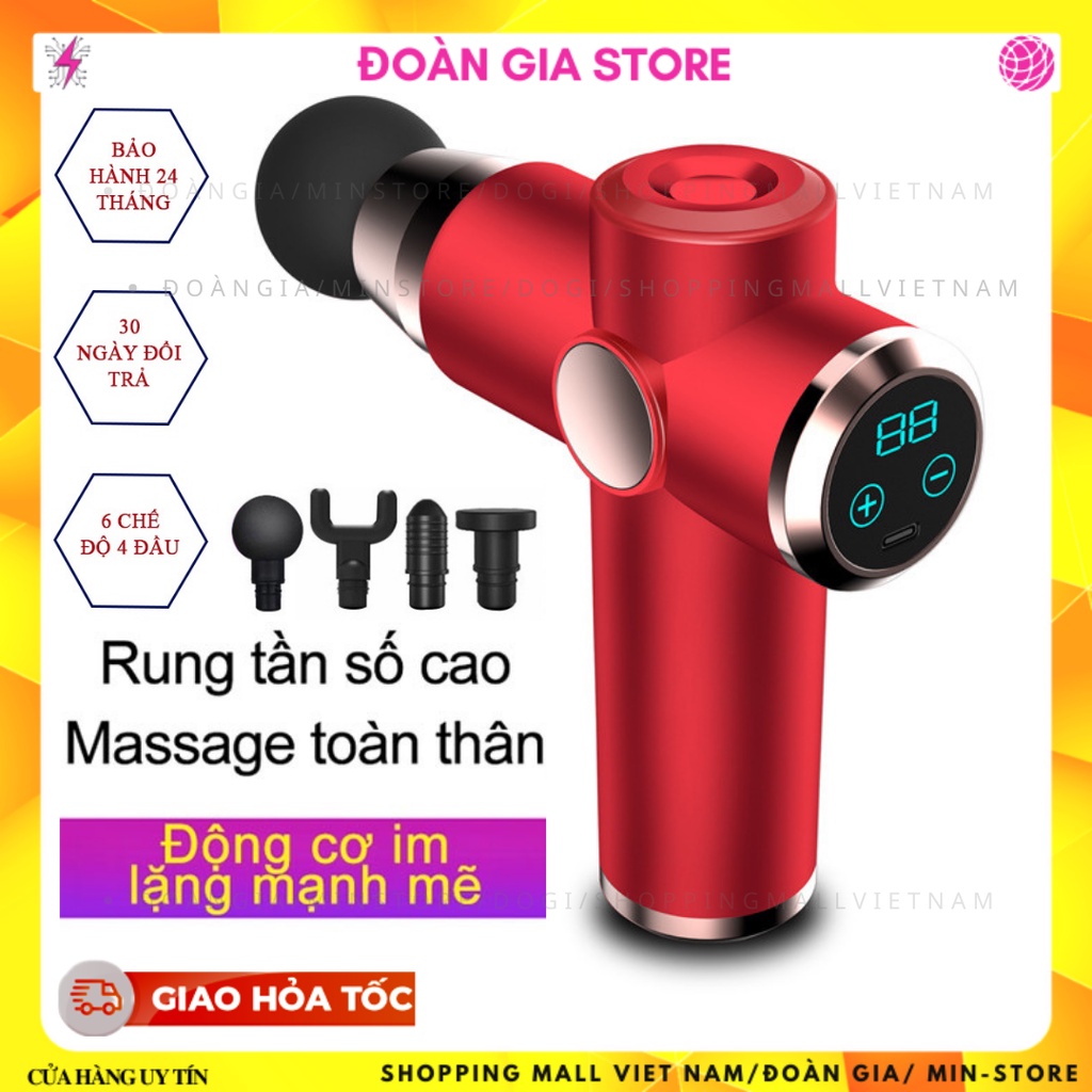 Máy rung cầm tay và Massage cầm tay Fascial Gun nhiều Chế Độ Điều Trị Nhức Mỏi Vai Gáy Dogitek TY506 ( Bản Quốc Tế)