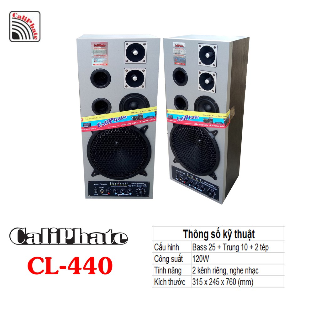 Loa liền kích bass 25 Caliphate CL-440, loa liền công suất, loa liền âm ly, loa cắm máy tính, loa cắm tivi TV, nghe nhạc