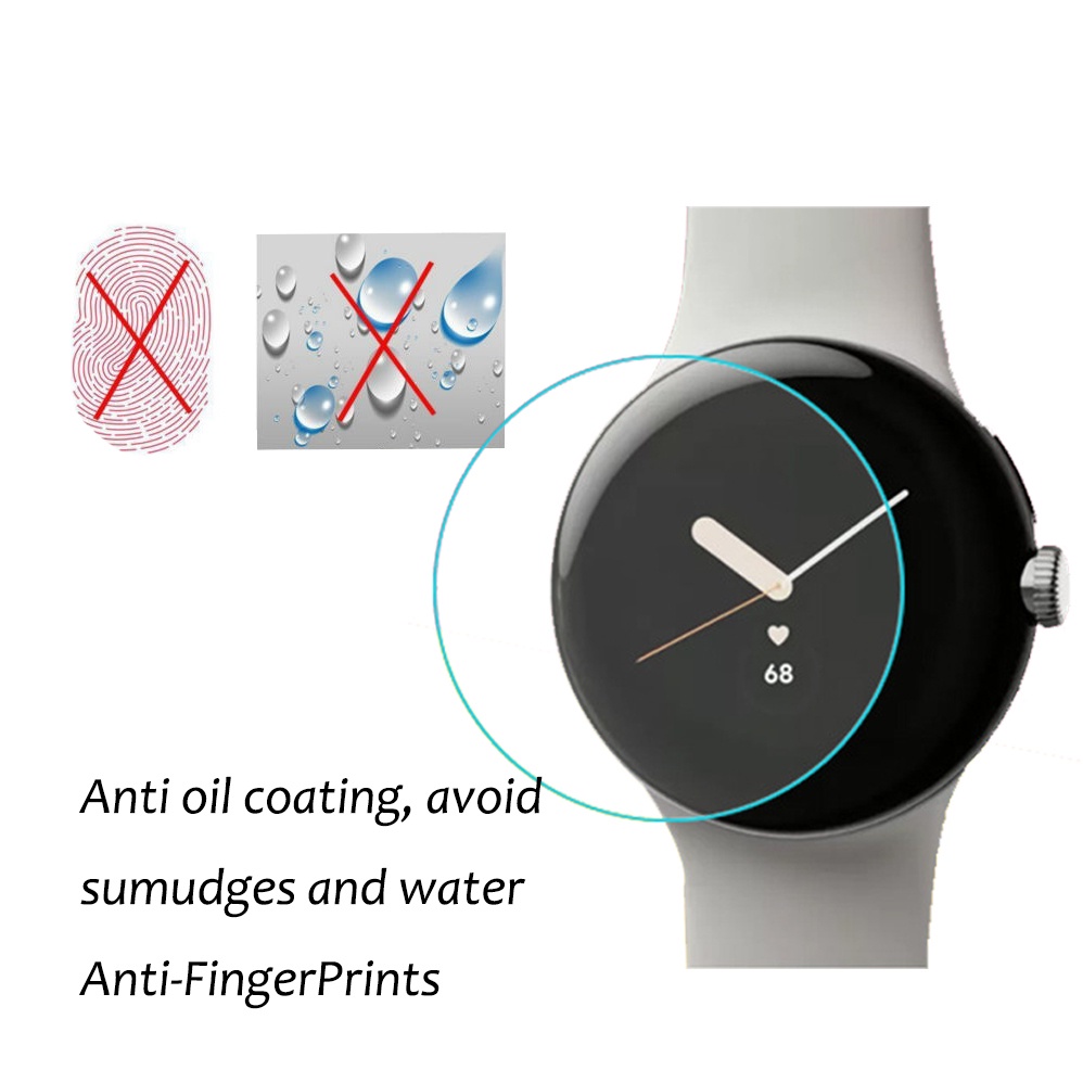 YIFILM Set 3 Miếng Dán Bảo Vệ Màn Hình Bằng TPU Trong Suốt D36mm Cho Đồng Hồ PIXEL WATCH