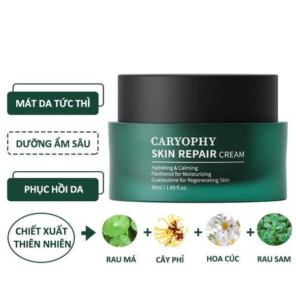 Kem Dưỡng Ẩm, Làm Dịu Phục Hồi Da Chuyên Sâu Caryophy SKIN REPAIR Cream 50ml