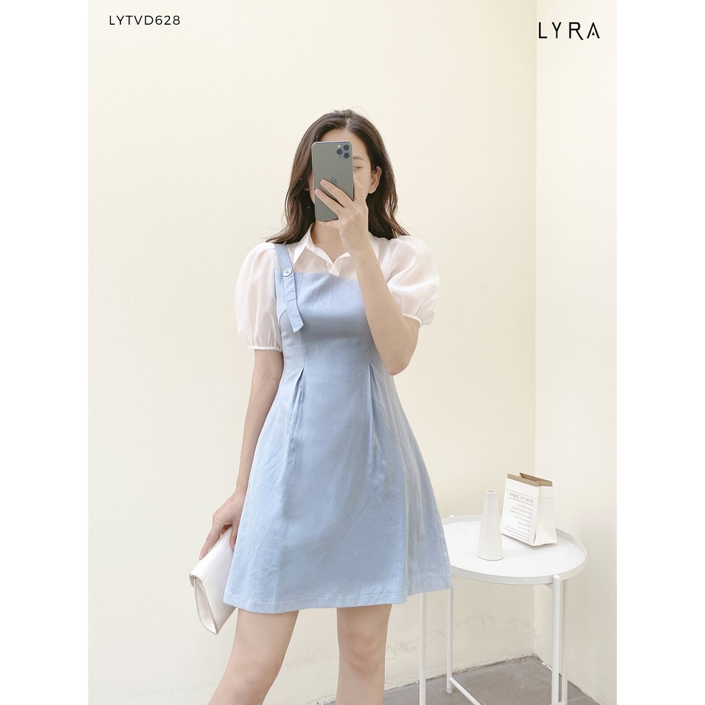 Váy nữ phối tơ thân trên cổ đức thiết kế by LYRA, vải thô mềm cao cấp dáng xòe Hàn Quốc- LYTVD628 | BigBuy360 - bigbuy360.vn