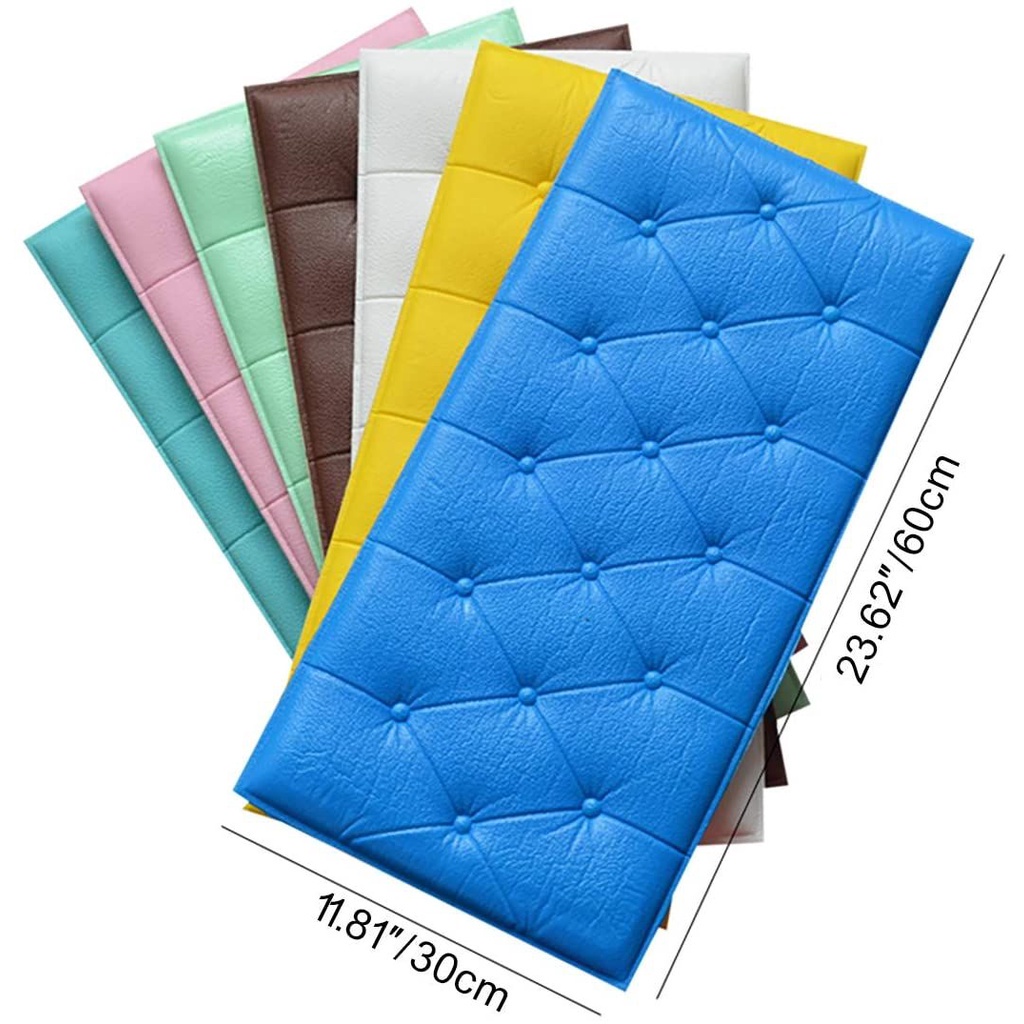 Miếng dán tường bằng xốp họa tiết 3D chống thấm nước chống va đập kích thước 23.6&quot;x11.8&quot;