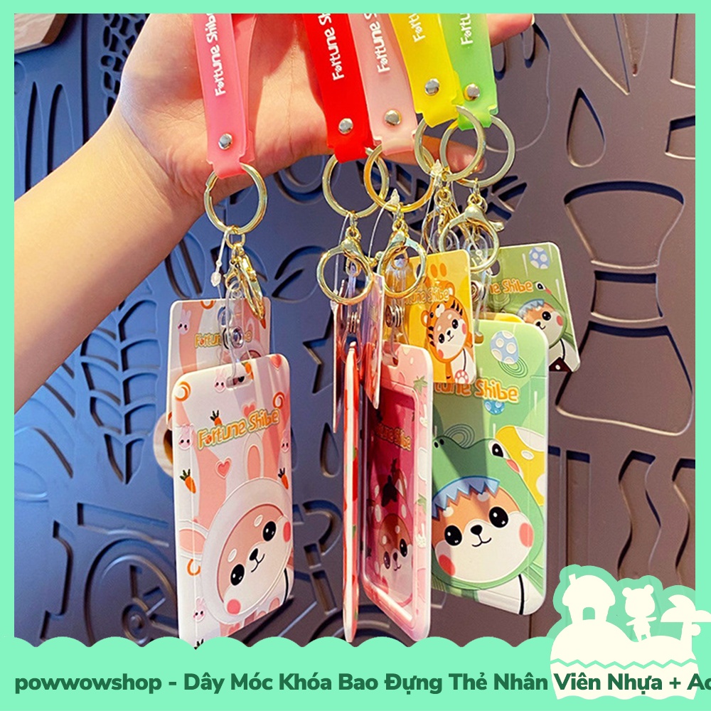 [Sẵn VN - Hỏa Tốc] Dây Móc Khóa Bao Đựng Thẻ Nhân Viên Nhựa PC+Acrylic Mẫu Fortune Shibe Shiba Dog