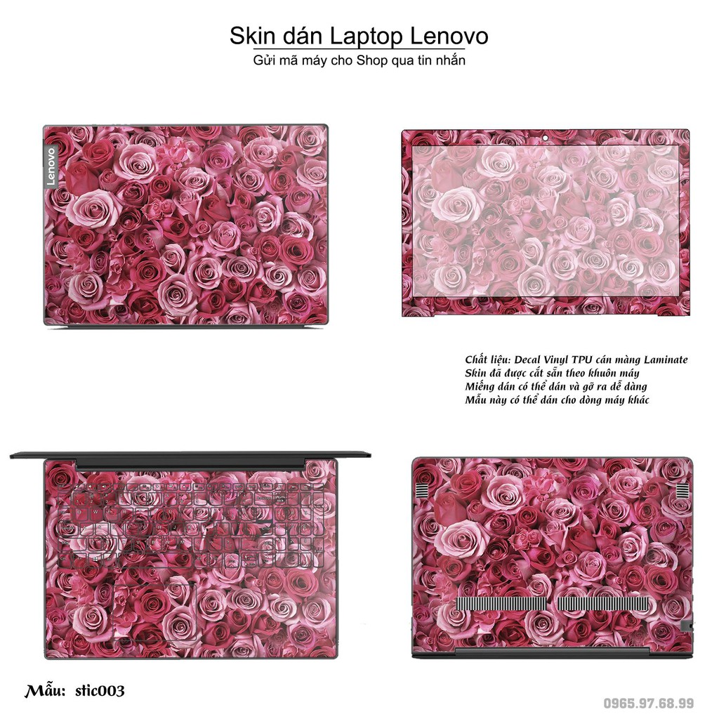 Skin dán Laptop Lenovo in hình Hoa văn sticker (inbox mã máy cho Shop)