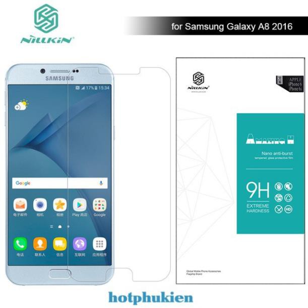 Miếng dán kính cường lực cao cấp cho Samsung Galaxy A8 2016 chính hãng Nillkin độ cứng 9H (Tặng kèm miếng dán mặt lưng)