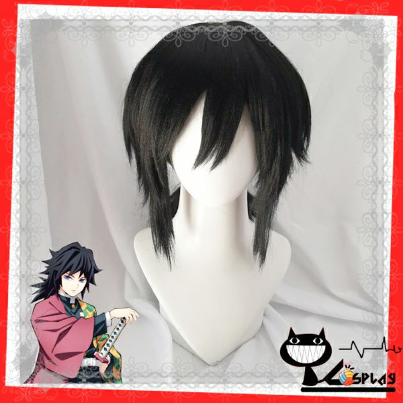 [Sẵn] Wig/tóc giả cosplay Tomioka Giyuu - Kimetsu no yaiba màu đen [Miu Cosplay]