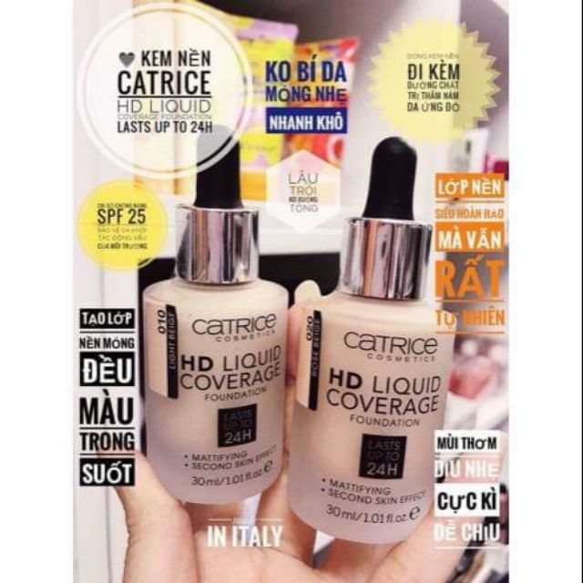 Kem nền CATRICE HD LIQUID COVERAGE 24H