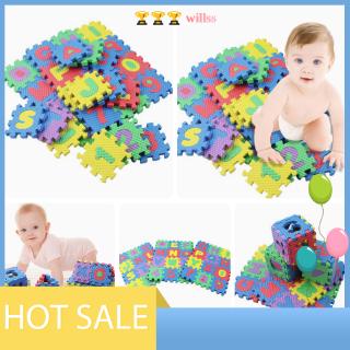 [willss] Everpert 36PCS/Set Alphabet Nuals EVA Foam Baby Kids Play Mat Educational Toy Soft Mats