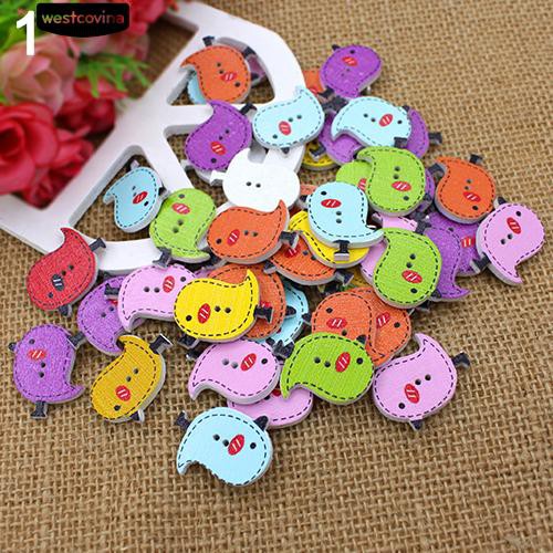 Bộ 50 Khuy Gỗ Hình Chim Cú Xinh Xắn Dùng Để Trang Trí Sản Phẩm Thủ Công