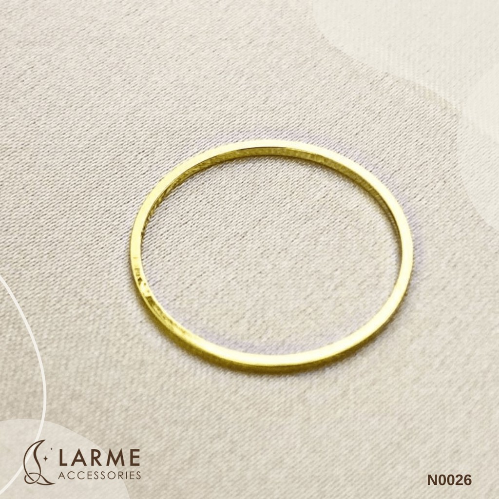 Nhẫn titan mạ vàng sang trọng hoạ tiết cánh bướm Larme Accessories - N0026