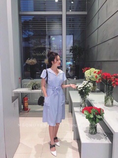 Đầm suông cổ sơ mi