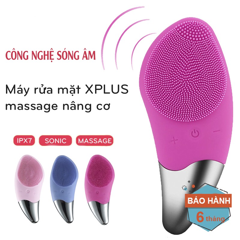 Máy rửa mặt massage nâng cơ XPLUS công nghệ rung sóng âm gai silicon mềm mại ZD-RM01