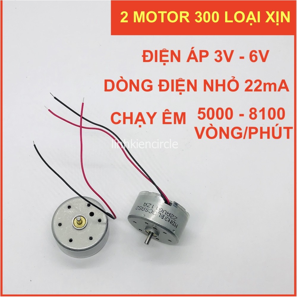 2 motor mini loại tốt của Minebea 300 mã RF-300 điện áp 3v - 6v chạy êm tốc độ 5000 - 8100 RPM chế quạt chạy êm - LK0224